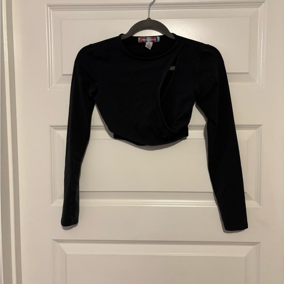 Urban Outfitters Black Long Sleeve Women's Crop Top - Picture 2 of 7